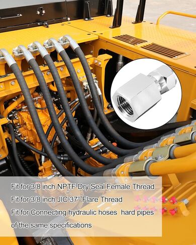 2 Pcs Swivel Pipe Adapter Fitting Fit for 3/8 inch NPTF Dry Seal Female Thread 3/8 inch JIC 37° Flare Thread Replace 6506-06-06 in Saudi Arabia