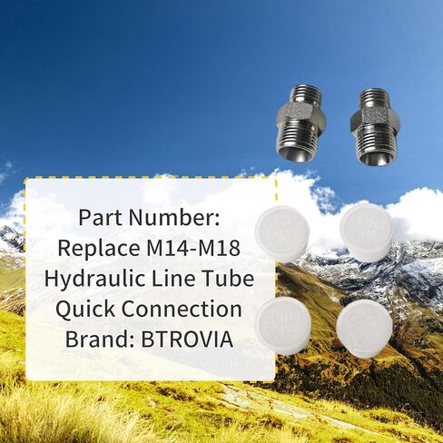 M14-M18 4 قطع موصل خرطوم هيدروليكي متوافق مع مرفق مشبك الإبهام الهيدروليكي، استبدال أنبوب الخط الهيدروليكي اتصال سريع in Kuwait