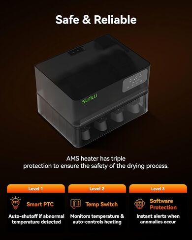 SUNLU AMS Heater, Compatible with Bambu lab AMS Gen 1 – Enables Simultaneous Printing & Drying, Easy Installation, Fast Heating to 70°C, 4-Spool Capacity Filament Dryer in Kuwait