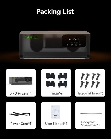 SUNLU AMS Heater, Compatible with Bambu lab AMS Gen 1 – Enables Simultaneous Printing & Drying, Easy Installation, Fast Heating to 70°C, 4-Spool Capacity Filament Dryer in Kuwait