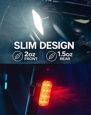 2026 NP-MAX Bike Lights Slim USB-C Rechargeable Front and Back Lights, Front & Rear Taillight Set, Bicycle Light Safety, Mini Bike Light LED, Ebike Riding Accessories, Waterproof, Visible Day & Night in Kuwait
