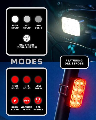 2026 NP-MAX Bike Lights Slim USB-C Rechargeable Front and Back Lights, Front & Rear Taillight Set, Bicycle Light Safety, Mini Bike Light LED, Ebike Riding Accessories, Waterproof, Visible Day & Night in Kuwait
