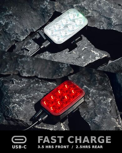 2026 NP-MAX Bike Lights Slim USB-C Rechargeable Front and Back Lights, Front & Rear Taillight Set, Bicycle Light Safety, Mini Bike Light LED, Ebike Riding Accessories, Waterproof, Visible Day & Night in Kuwait