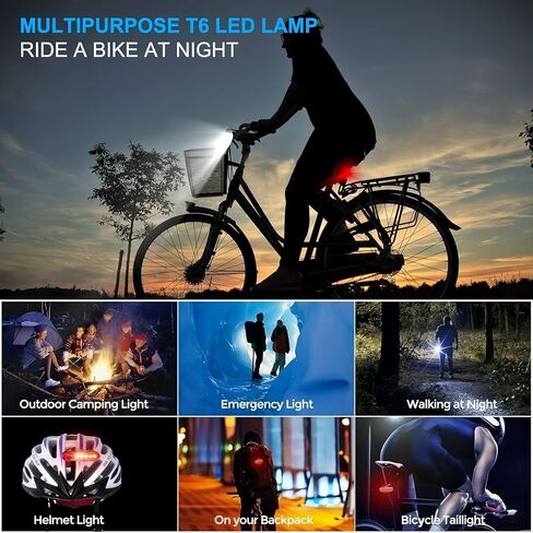 Super Bright USB Rechargeable Bike Lights Set,Waterproof Powerful Bicycle Front Headlight and Back Taillight for Night Riding, Easy to Install for Men Women Kids Road Mountain Cycling in Saudi Arabia