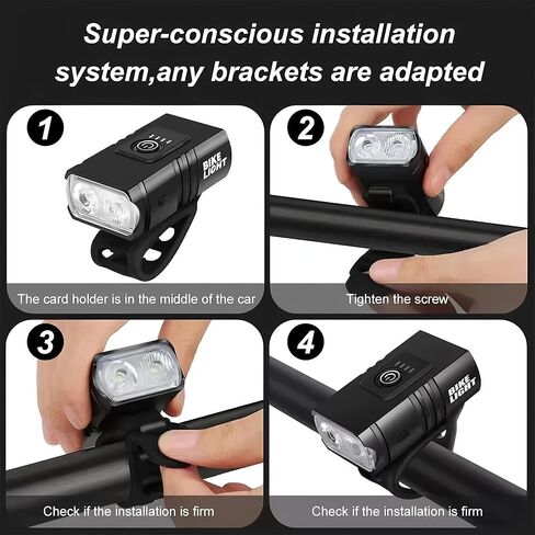 Super Bright USB Rechargeable Bike Lights Set,Waterproof Powerful Bicycle Front Headlight and Back Taillight for Night Riding, Easy to Install for Men Women Kids Road Mountain Cycling in Saudi Arabia