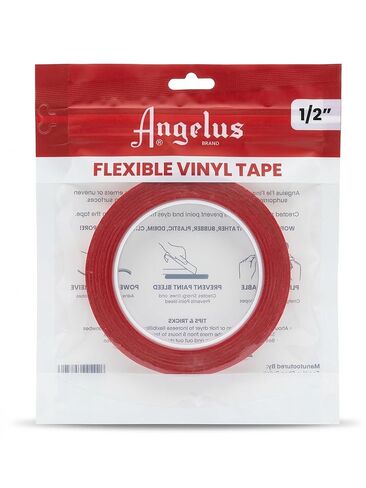 Angelus Red Vinyl Tape 1/2" Wide – Premium Masking Tape for Sneaker Customization, Leather, Canvas Paint Projects - 1 Roll in Saudi Arabia