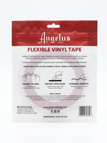 Angelus Red Vinyl Tape 1/2" Wide – Premium Masking Tape for Sneaker Customization, Leather, Canvas Paint Projects - 1 Roll in Saudi Arabia