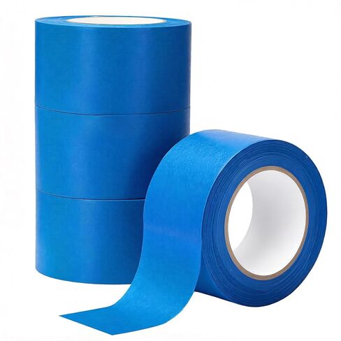 شريط رسامين أزرق بعرض 5.08 سم، شريط لاصق بكرتين مقاس 1.89 بوصة × 55 ياردة - شريط طلاء قوي الالتصاق، شريط لاصق أزرق لا يترك بقايا لطلاء الجدران، DIY، التغليف، الاستخدام متعدد الأسطح in Kuwait