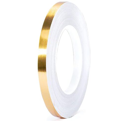 Gold Duct Tape, Metallic Mylar Film Tape, 5mmX 164 Ft. Vinyl Pinstripe Tape for Detailing Accent Wall, Wardrobe, Bathroom, Floor, Tile, Car, Graphic Arts - Stripe Stickers Decals (5mm) in Saudi Arabia