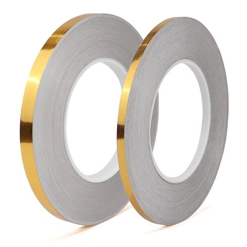 Gold Duct Tape, Metallic Mylar Film Tape, 5mmX 164 Ft. Vinyl Pinstripe Tape for Detailing Accent Wall, Wardrobe, Bathroom, Floor, Tile, Car, Graphic Arts - Stripe Stickers Decals (5mm) in Saudi Arabia
