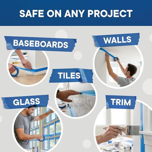 Multi-Surface Blue Painters Tape 2 Inch (1.88 X 60 Yards), No Resuide, Removes Easily Blue Masking Tape, Pack of 12 in Kuwait