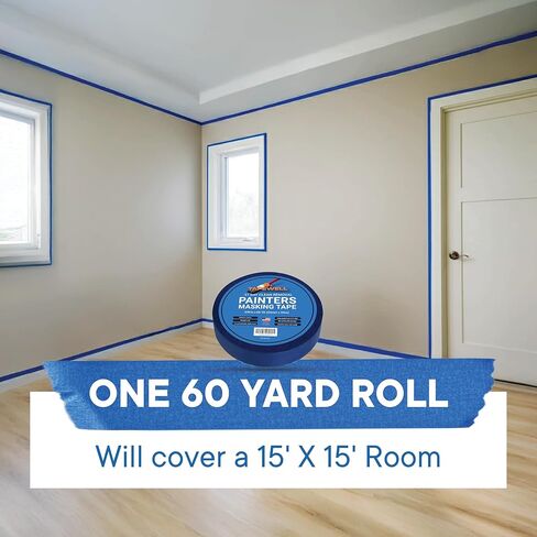 Multi-Surface Blue Painters Tape 2 Inch (1.88 X 60 Yards), No Resuide, Removes Easily Blue Masking Tape, Pack of 12 in Kuwait