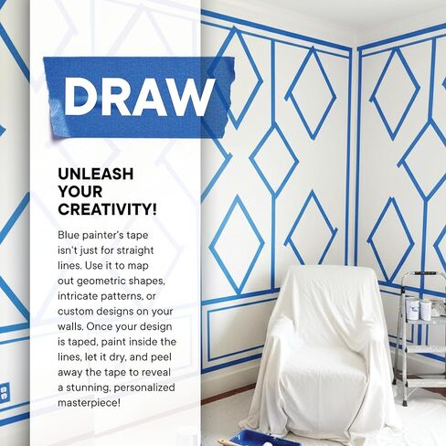 Multi-Surface Blue Painters Tape 2 Inch (1.88 X 60 Yards), No Resuide, Removes Easily Blue Masking Tape, Pack of 12 in Kuwait