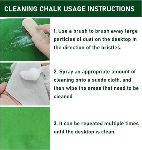 200ml Billiard Tables Cleaner Spray Set, Billiard Felt Cleaner Accessories with 2 Pool Table Brushes, 1 Steel Wire Sponge, 1 Cloth in Kuwait