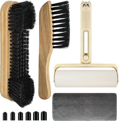 Pool Table Brush Accessories 10 Set，Billiards Pool Table Brush Cleaning Kit with 2 Wooden Brushes, Pool Cue Stick Cleaning Cloth, Billiards Cue Head Protective Sheath, Sticky Lint Roller in Saudi Arabia