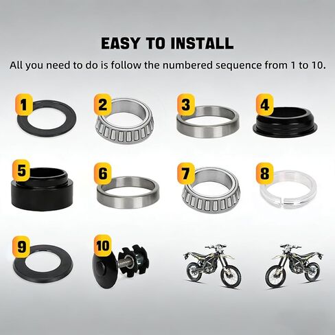 Motorcycle Headset Fork Bearing Kit for Surron Light Bee X/S Segway X160 X260, Upgraded OEM Pivot Bearing Assembly Steering Column Spacer Replacement Set, Dirt Bike Accessories in Saudi Arabia