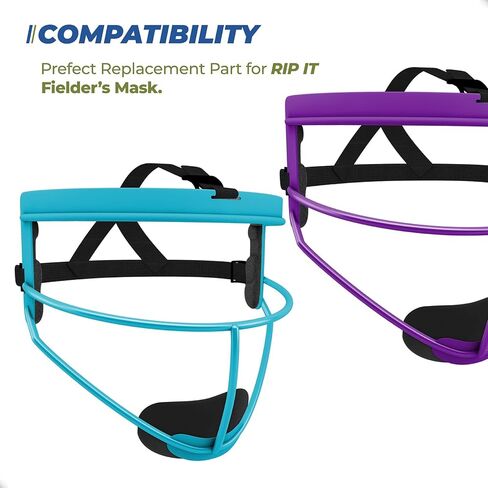 Fielder’s Face Mask Replacement Pads for Rip It Youth & Adult Lightweight Protective Softball Helmet, Including 1 PCS Softball Face Mask Forehead Padding & 2 PCS Softball Helmet Side Pad in Kuwait