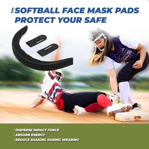 Fielder’s Face Mask Replacement Pads for Rip It Youth & Adult Lightweight Protective Softball Helmet, Including 1 PCS Softball Face Mask Forehead Padding & 2 PCS Softball Helmet Side Pad in Kuwait