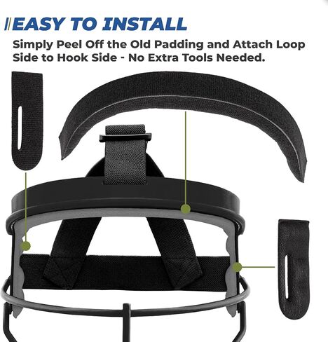 Fielder’s Face Mask Replacement Pads for Rip It Youth & Adult Lightweight Protective Softball Helmet, Including 1 PCS Softball Face Mask Forehead Padding & 2 PCS Softball Helmet Side Pad in Kuwait