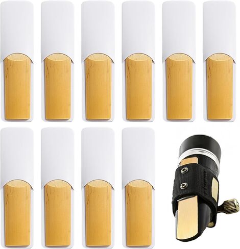 10 Pcs Saxophone Alto Reeds Easy Blowing Practice Saxophone Reeds Laser Engraved Marking & Thinner Reed Tip for Saxophone Alto Beginners & Students Saxophonist Daily Use in Kuwait