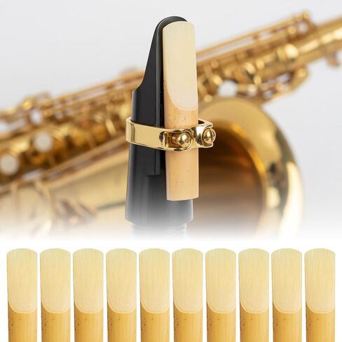 10 Pcs Saxophone Alto Reeds Easy Blowing Practice Saxophone Reeds Laser Engraved Marking & Thinner Reed Tip for Saxophone Alto Beginners & Students Saxophonist Daily Use in Kuwait