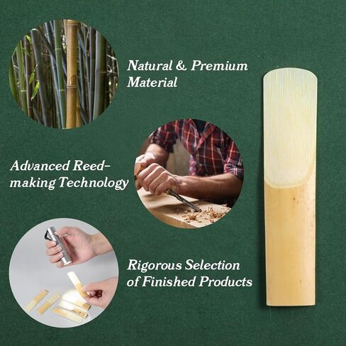 10 Pcs Saxophone Alto Reeds Easy Blowing Practice Saxophone Reeds Laser Engraved Marking & Thinner Reed Tip for Saxophone Alto Beginners & Students Saxophonist Daily Use in Kuwait