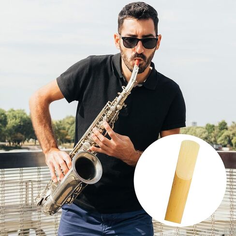 10 Pcs Saxophone Alto Reeds Easy Blowing Practice Saxophone Reeds Laser Engraved Marking & Thinner Reed Tip for Saxophone Alto Beginners & Students Saxophonist Daily Use in Kuwait