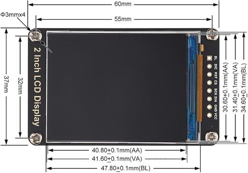 2inch LCD Display Module, 240x320 IPS Screen with ST7789V Driver, SPI Interface for Raspberry Pi & Arduino, Open-Source Demo Codes in Saudi Arabia