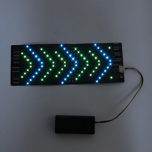 شاشة LED مرنة بدقة 12 × 32 دقة HD كاملة الألوان شاشة محمولة يتم التحكم فيها عن طريق التطبيق مع أضواء RGB لنظارات حقيبة القبعة 158.5 × 58 مم تصميم قابل للدوران قابل للتخصيص in Kuwait