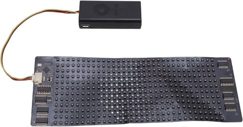 شاشة LED مرنة بدقة 12 × 32 دقة HD كاملة الألوان شاشة محمولة يتم التحكم فيها عن طريق التطبيق مع أضواء RGB لنظارات حقيبة القبعة 158.5 × 58 مم تصميم قابل للدوران قابل للتخصيص in Kuwait