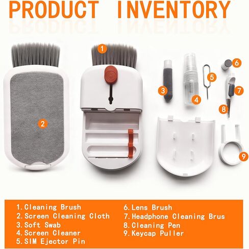 Keyboard Cleaning Kit with Screen Cleaner Brush, 9-in-1 Multi-Purpose Electronics Cleaning Tool Set for Mechanical Keyboard, Laptop, Computer Monitor, Phone, Earbuds, Airpods, and Charging Case in Saudi Arabia
