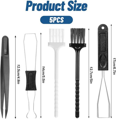5 PCS Keycap Remover Tool Set Includes 2 PCS Stainless Steel Keycap Puller with 2 Keyboard Brushes 1 Metal Tweezers Key Cap Removal Tool Keycaps Switch Puller Set for Mechanical Keyboard in Saudi Arabia