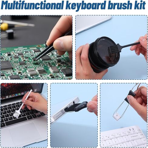5 PCS Keycap Remover Tool Set Includes 2 PCS Stainless Steel Keycap Puller with 2 Keyboard Brushes 1 Metal Tweezers Key Cap Removal Tool Keycaps Switch Puller Set for Mechanical Keyboard in Saudi Arabia