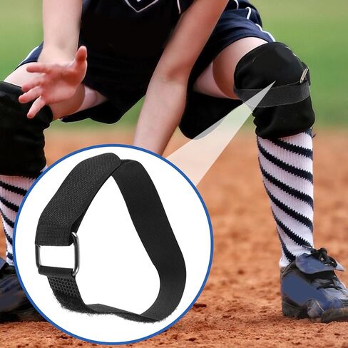 Angoily 25pcs Shin Guard Replacement Straps, Adjustable Baseball Catchers Gear Leg Guard Straps for Youth and Adult, Durable Catcher Shin Replacement with Buckles, Black in Saudi Arabia