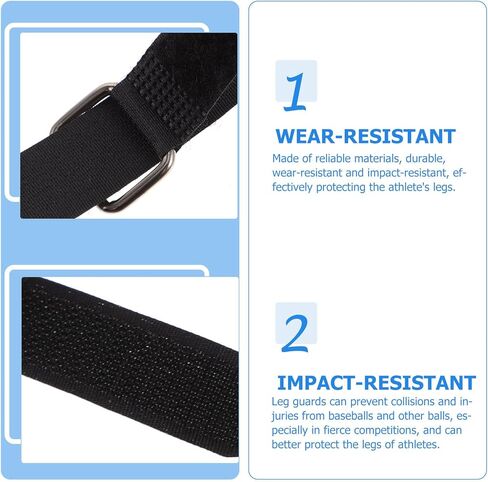 Angoily 25pcs Shin Guard Replacement Straps, Adjustable Baseball Catchers Gear Leg Guard Straps for Youth and Adult, Durable Catcher Shin Replacement with Buckles, Black in Saudi Arabia
