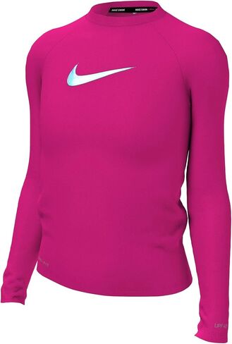 Nike Girls' Essential Long Sleeve Hydroguard (Big Kid) Pink Prime in Saudi Arabia