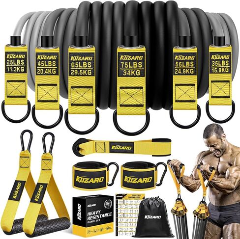 أربطة مقاومة للتمرين، أربطة تمرين ثقيلة بوزن 300 رطل 360 رطل مع مقابض، أربطة تمرين للرجال، مجموعة أربطة وزن لتدريب العضلات، القوة، النحافة، اليوغا، معدات الصالة الرياضية المنزلية in Kuwait