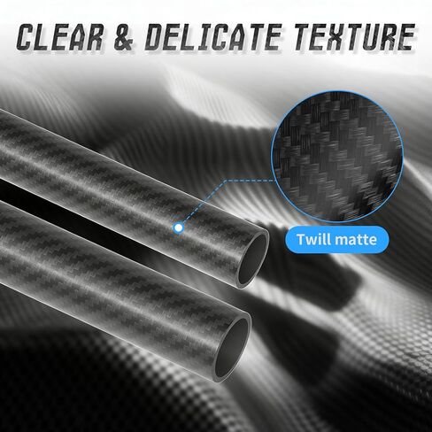3K Carbon Fiber Tubes, 14×12×330mm Hollow Frosted Tube 14mm Roll Wrapped Twill Matte Finish Roll Wrapped Carbon Fiber Tube for RC Models, Drones, Quadcopter Multicopter & DIY Projects in Saudi Arabia