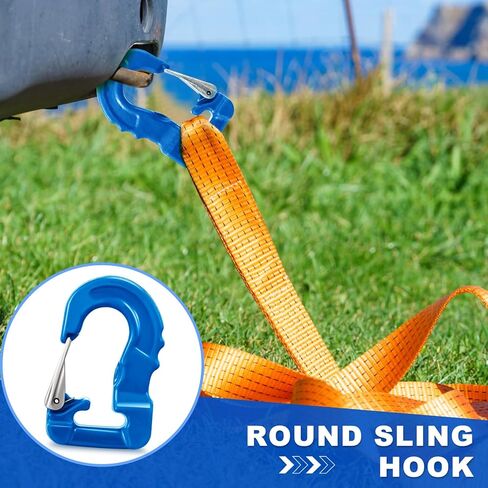 2 Pack Round Sling Hook, Heavy Duty Lifting Hook with Latch for Heavy Cargo Lifting and Towing, RaL5015 Blue, 5300 Lbs in Saudi Arabia