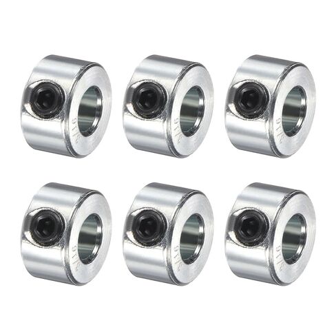 uxcell 6pcs Set Screw Collars 3/16" Bore, Zinc Plated Carbon Steel Shaft Collars, 7/16" OD, 1/4" Width Lock Axle Collar Clamp (Hollow Style, Lightweight) in Saudi Arabia