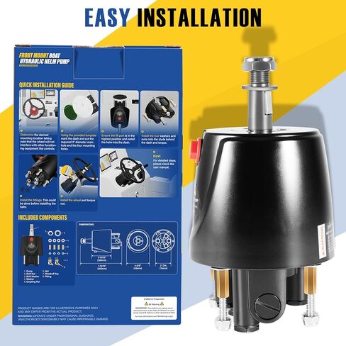 HH5271-3 Outboard Hydraulic Steering Pump Helm, 1.7 cu in Front Mount Helm for Boats up to 300 HP, 4.9 Lock-to-Lock Turns, Built-in Lock Valve, Replace Seastar Helm #HH5271-3 in Saudi Arabia