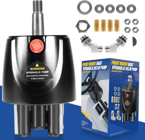 HH5271-3 Outboard Hydraulic Steering Pump Helm, 1.7 cu in Front Mount Helm for Boats up to 300 HP, 4.9 Lock-to-Lock Turns, Built-in Lock Valve, Replace Seastar Helm #HH5271-3 in Saudi Arabia