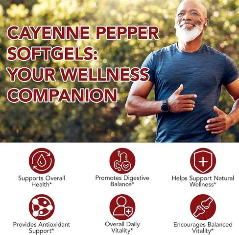 Cayenne Pepper Capsules, Cayenne Pepper Capsaicin Supplements with Vitamin E D3 K2 & Grape Seed, Hawthorn, Beetroot Extracts - Supports Leg Vein, Heart & Circulatory Health - 240 Softgels in Kuwait