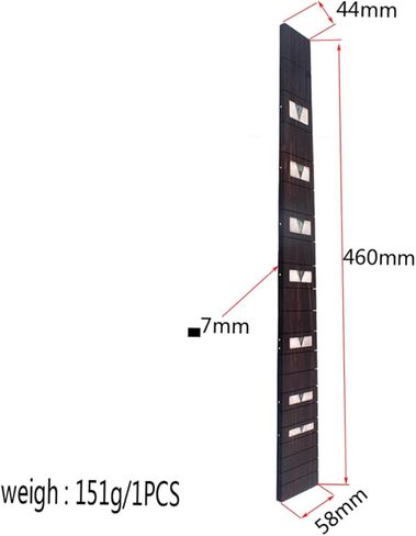 Solid Guitar Neck Fretboard with Shell Inlaid Surround Compatible with Acoustic Guitars Durable DIY Fingerboard for Strong Structure Decorative in Saudi Arabia