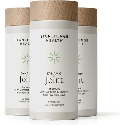 Stonehenge Health Dynamic Joint Health Supplement – Fast- Support with AprèsFlex® Boswellia, MSM, Multi-Type Collagen, Turmeric, Bromelain, Vitamins C & D3 Joint Comfort Support – 60 Caps (3 Pack) in Kuwait