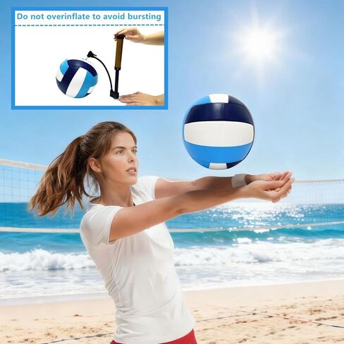 Official Size 5 Volleyball Balls, Waterproof Soft Bulk Recreational Volley Balls with Pump and Net Bag for Beach Pool Sand Training for Beginner in Saudi Arabia