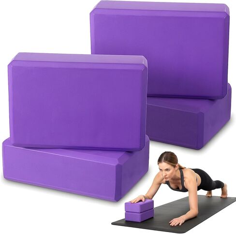 4 Pcs Yoga Blocks 9 x 6 x 3.15 Inch Eva Foam Lightweight Non Slip Yoga Props for Pilates Stretching and Meditation Exercise Blocks Lightweight Yoga Essentials in Saudi Arabia