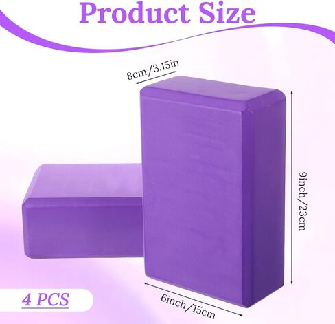 4 Pcs Yoga Blocks 9 x 6 x 3.15 Inch Eva Foam Lightweight Non Slip Yoga Props for Pilates Stretching and Meditation Exercise Blocks Lightweight Yoga Essentials in Saudi Arabia