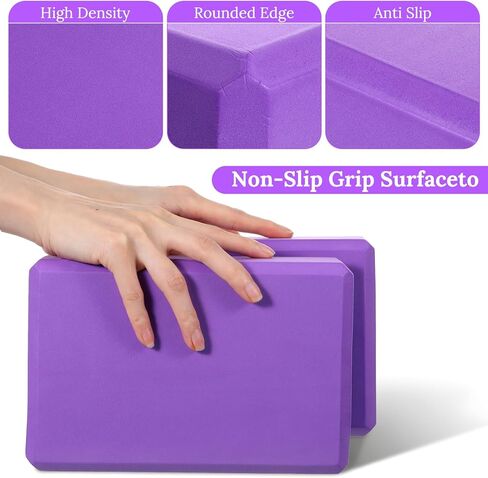 4 Pcs Yoga Blocks 9 x 6 x 3.15 Inch Eva Foam Lightweight Non Slip Yoga Props for Pilates Stretching and Meditation Exercise Blocks Lightweight Yoga Essentials in Saudi Arabia