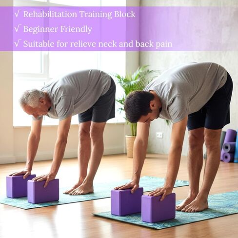 4 Pcs Yoga Blocks 9 x 6 x 3.15 Inch Eva Foam Lightweight Non Slip Yoga Props for Pilates Stretching and Meditation Exercise Blocks Lightweight Yoga Essentials in Saudi Arabia